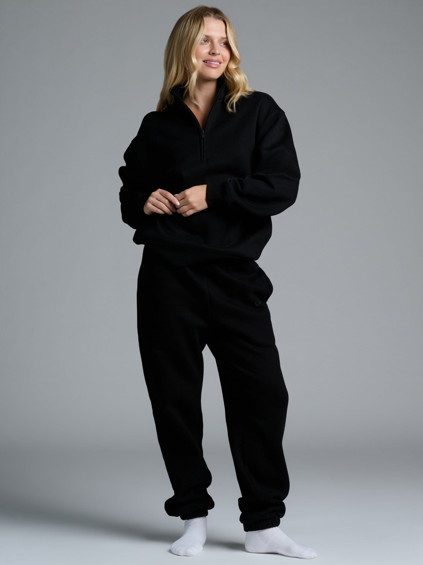 Basic Quarter Zip Mock Neck