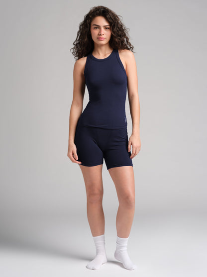 Rib Contour High Neck Tank