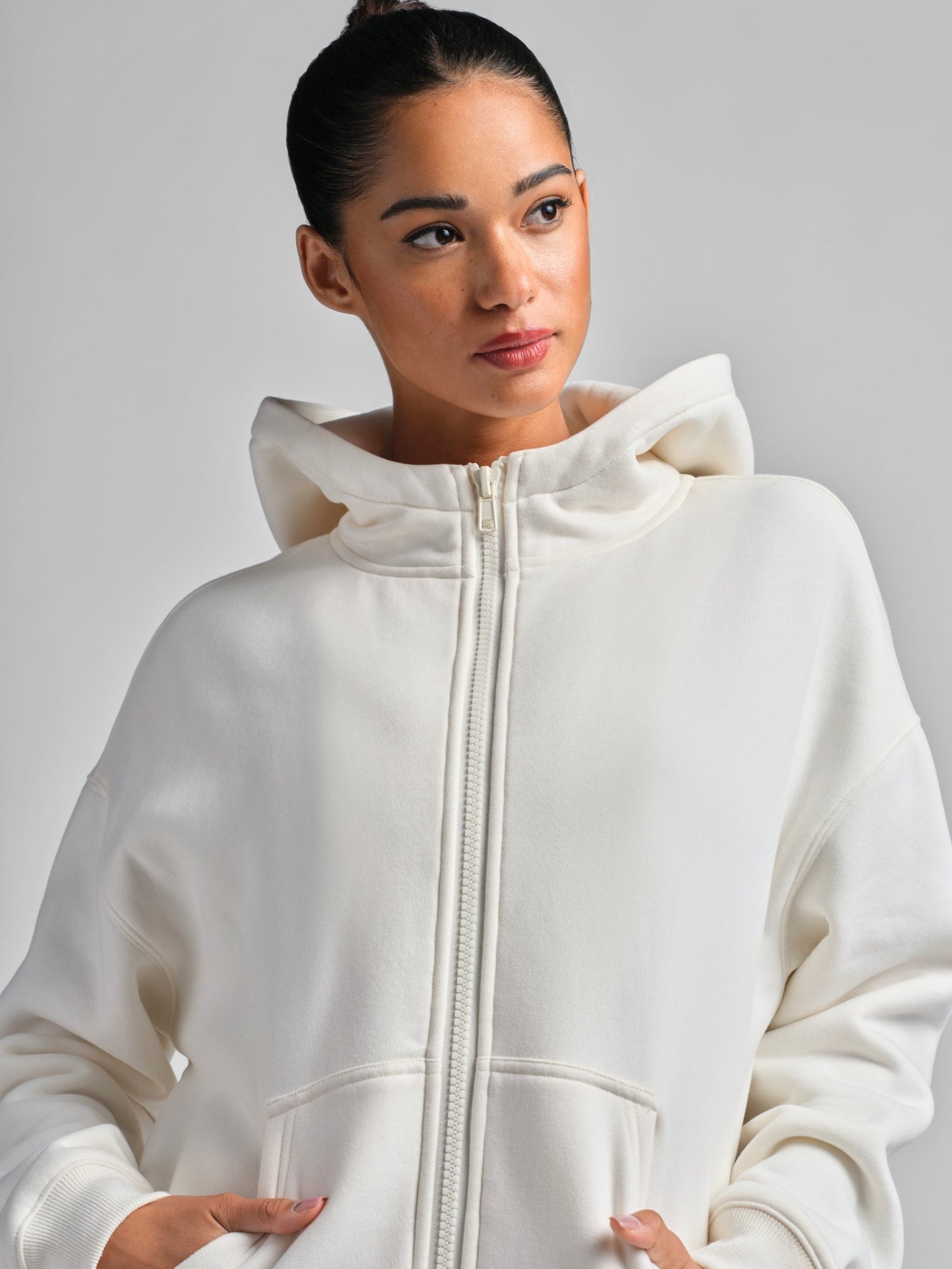 Basic Crop Zip Hoodie