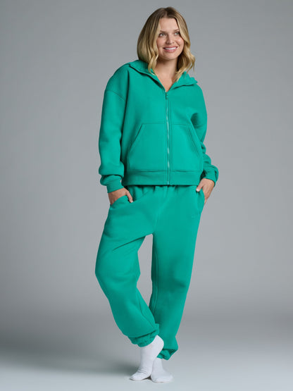 Basic Crop Zip Hoodie